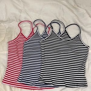 Three striped crop tops
